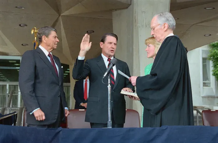 Framed Print : William Webster Being Sworn In