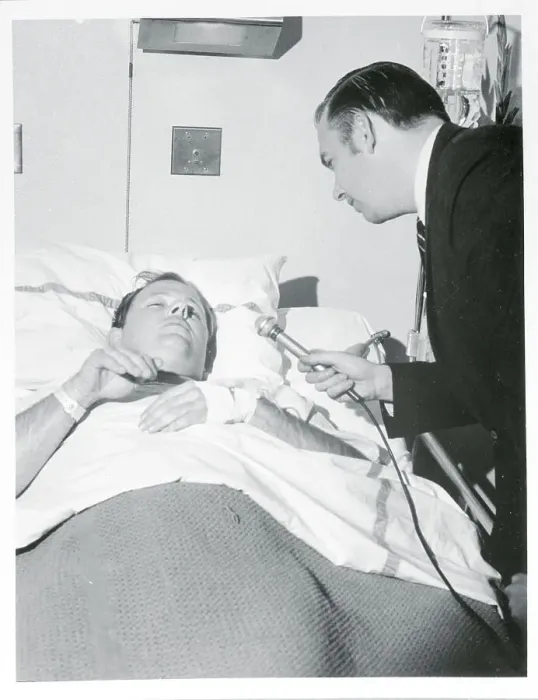 Framed Print : William Weisel Being Interviewed in Hospital Framed Print : William Weisel Being Interviewed in Hospital