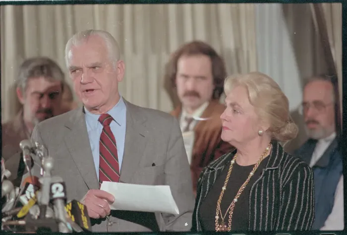 Framed Print : William Westmoreland Speaking at News Conference Framed Print : William Westmoreland Speaking at News Conference