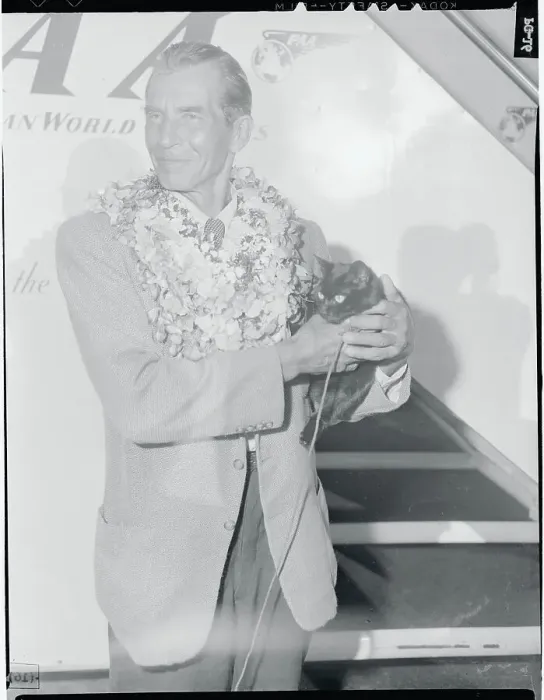 Framed Print : William Willis Holding His Cat Framed Print : William Willis Holding His Cat