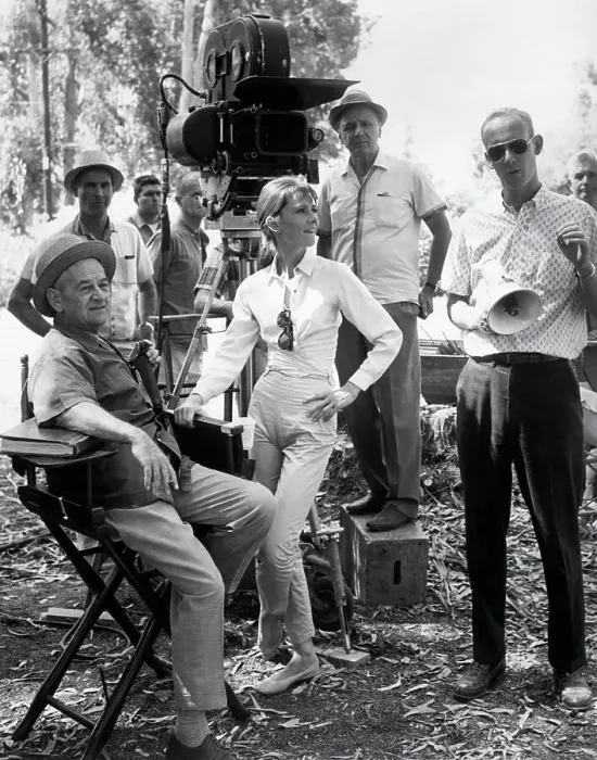 Framed Print : William Wyler and Audrey Hepburn on Film Set Framed Print : William Wyler and Audrey Hepburn on Film Set