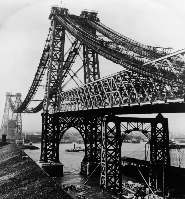 Framed Print : Williamsburg Bridge Under Construction Framed Print : Williamsburg Bridge Under Construction