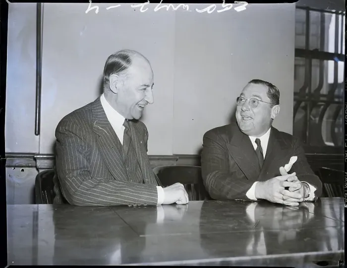 Framed Print : Willie Bioff Seated With His Attorney Framed Print : Willie Bioff Seated With His Attorney