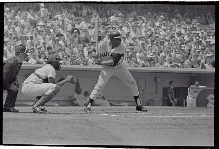 Framed Print : Willie Mays in Batting Position Framed Print : Willie Mays in Batting Position
