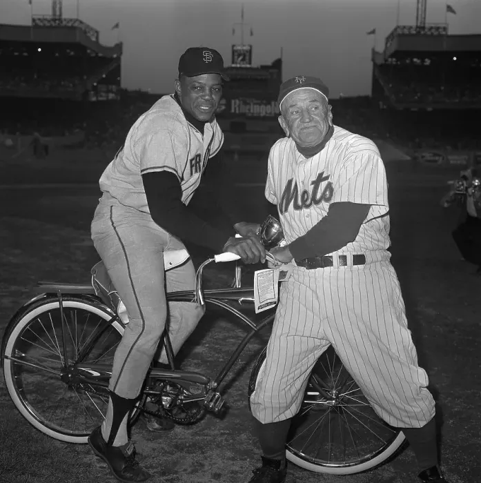 Framed Print : Willie Mays and Casey Stengel in Uniforms Framed Print : Willie Mays and Casey Stengel in Uniforms