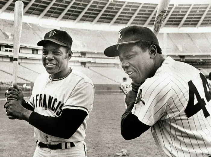 Framed Print : Willie Mays and Hank Aaron