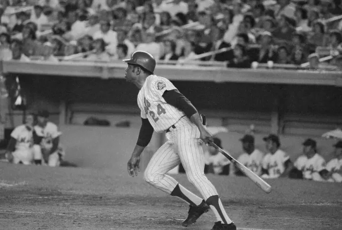 Framed Print : Willie Mays Losing His Bat for Home Run Framed Print : Willie Mays Losing His Bat for Home Run