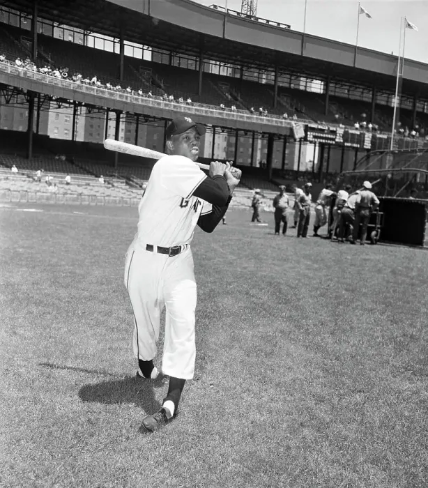 Framed Print : Willie Mays of the New York Giants Posing with Baseball Bat Framed Print : Willie Mays of the New York Giants Posing with Baseball Bat