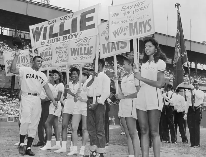 Framed Print : Willie Mays Standing With Crowd Of Fans Framed Print : Willie Mays Standing With Crowd Of Fans