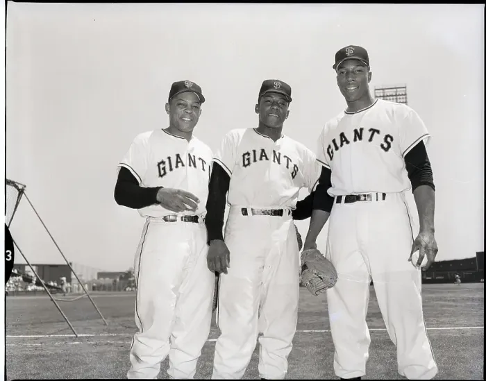 Framed Print : Willie Mays W / Two Giants Teammates Framed Print : Willie Mays W / Two Giants Teammates