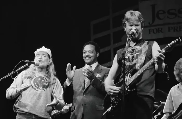 Framed Print : Willie Nelson, Jesse Jackson, and Kris Kristofferson Performing Framed Print : Willie Nelson, Jesse Jackson, and Kris Kristofferson Performing