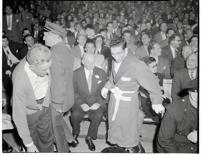 Framed Print : Willie Pep Arriving At Ringside For Bout Framed Print : Willie Pep Arriving At Ringside For Bout