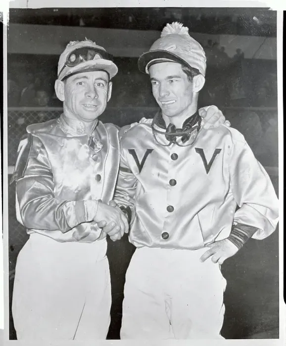 Framed Print : Willie Shoemaker and Johnny Longden Shaking Hands Framed Print : Willie Shoemaker and Johnny Longden Shaking Hands