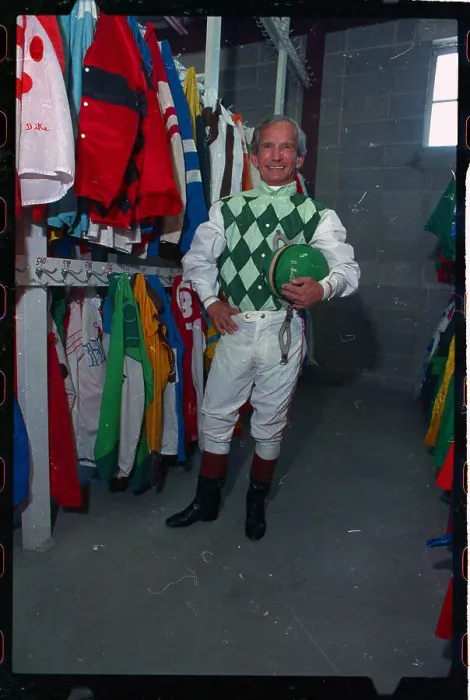 Framed Print : Willie Shoemaker Posing in Jockey Clothes Framed Print : Willie Shoemaker Posing in Jockey Clothes