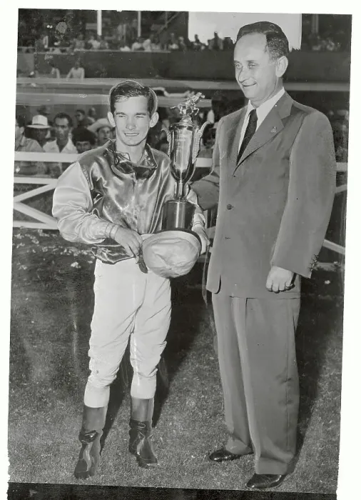 Framed Print : Willie Shoemaker Receiving Trophy Framed Print : Willie Shoemaker Receiving Trophy