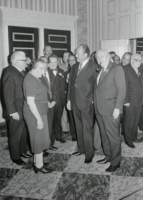 Framed Print : Willy Brandt and Others at Emergency Meeting Framed Print : Willy Brandt and Others at Emergency Meeting