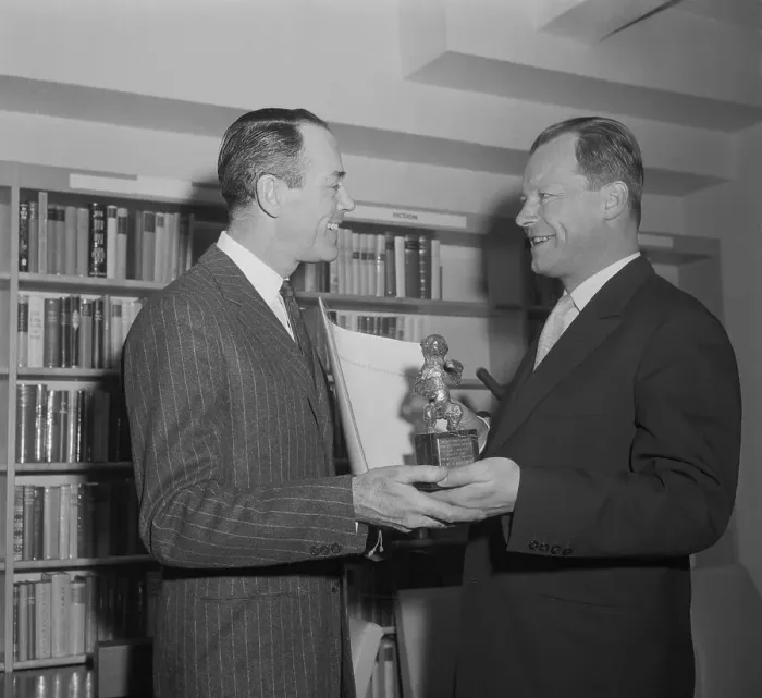 Framed Print : Willy Brandt Giving Award to Henry Fonda Framed Print : Willy Brandt Giving Award to Henry Fonda