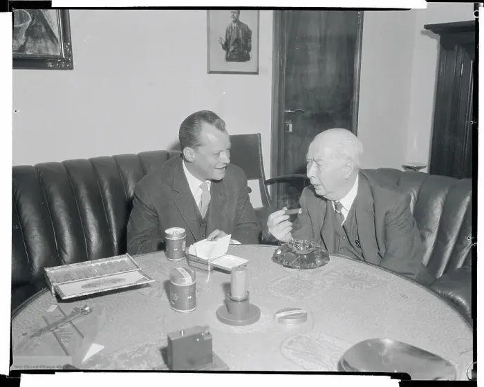 Framed Print : Willy Brandt and Konrad Adenauer Framed Print : Willy Brandt and Konrad Adenauer