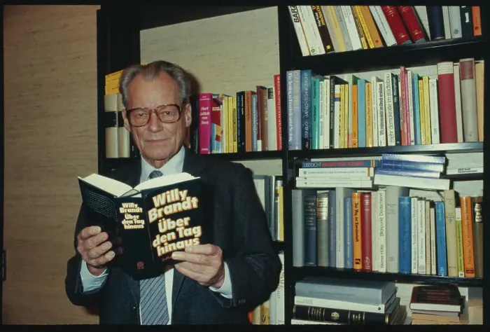 Framed Print : Willy Brandt Reading Book Framed Print : Willy Brandt Reading Book