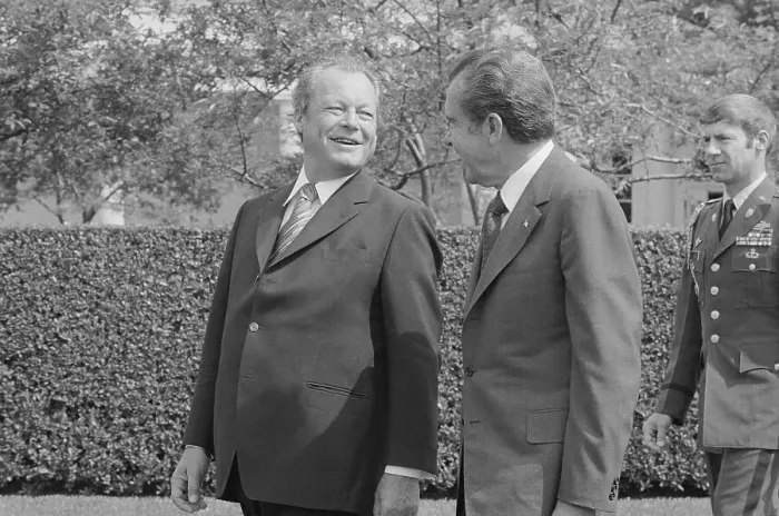 Framed Print : Willy Brandt and Richard Nixon Shaking Hands Framed Print : Willy Brandt and Richard Nixon Shaking Hands