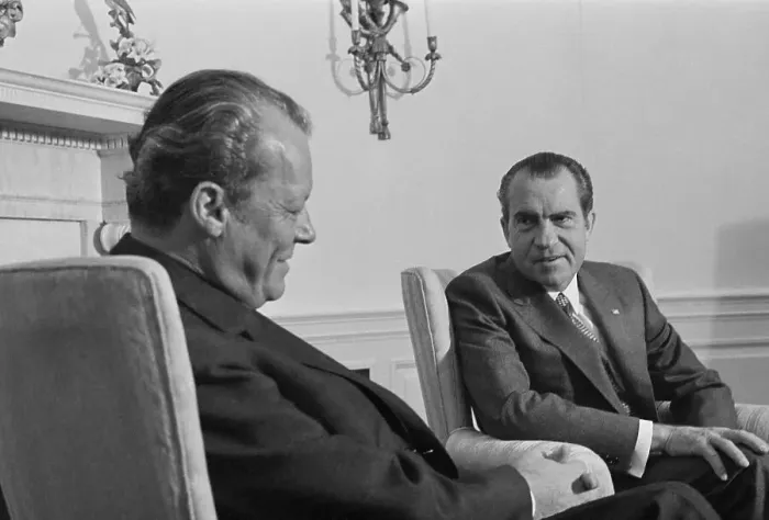 Framed Print : Willy Brandt And Richard Nixon Speaking Framed Print : Willy Brandt And Richard Nixon Speaking