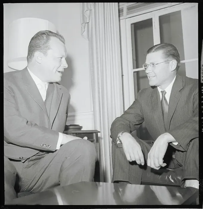Framed Print : Willy Brandt with Robert McNamara Framed Print : Willy Brandt with Robert McNamara