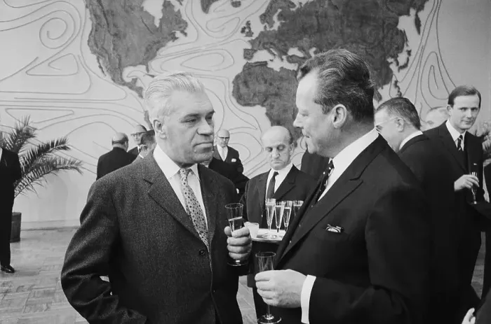 Framed Print : Willy Brandt and Semyon Tsarapkin Conversing Framed Print : Willy Brandt and Semyon Tsarapkin Conversing