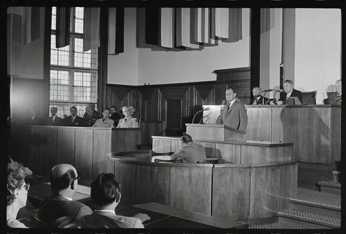 Framed Print : Willy Brandt Speaking at Emergency Session Framed Print : Willy Brandt Speaking at Emergency Session