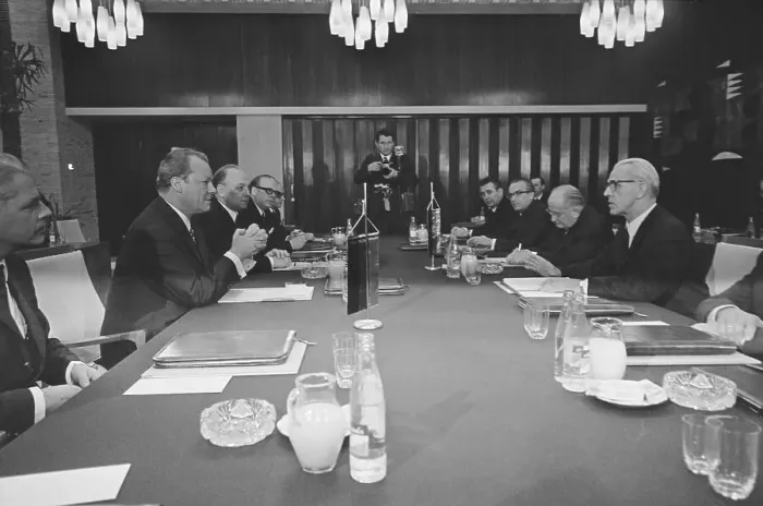 Framed Print : Willy Brandt and Willi Stoph Sitting at Table Framed Print : Willy Brandt and Willi Stoph Sitting at Table