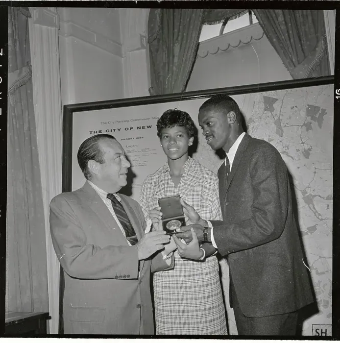 Framed Print : Wilma Rudolph Accepting Medal from Mayor of New York Framed Print : Wilma Rudolph Accepting Medal from Mayor of New York