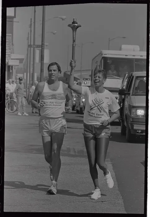 Framed Print : Wilma Rudolph Carrying Pan American Torch Framed Print : Wilma Rudolph Carrying Pan American Torch