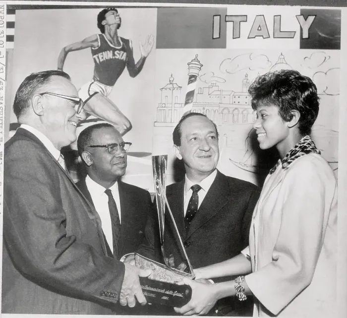 Framed Print : Wilma Rudolph Receiving Christopher Columbus Award Framed Print : Wilma Rudolph Receiving Christopher Columbus Award