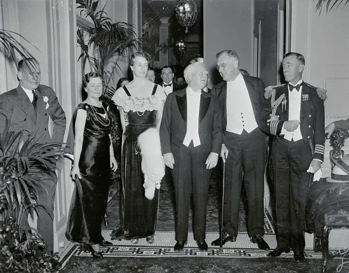 Framed Print : Wilson Brown Posing With Dignitaries at Franklin Roosevelt Dinner Party Framed Print : Wilson Brown Posing With Dignitaries at Franklin Roosevelt Dinner Party