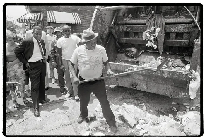 Framed Print : Wilson Goode Watches Worker Shovel Trash Framed Print : Wilson Goode Watches Worker Shovel Trash