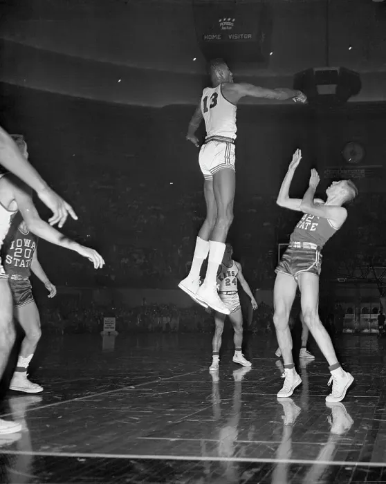 Framed Print : Wilt Chamberlain in Air to Block Shot Framed Print : Wilt Chamberlain in Air to Block Shot