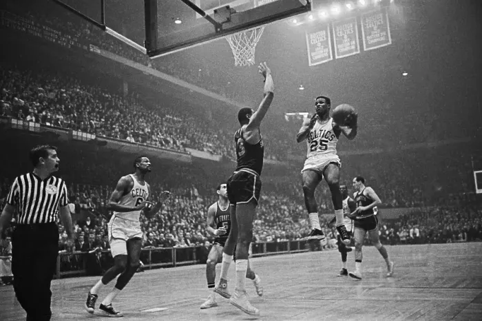 Framed Print : Wilt Chamberlain Blocking K.C. Jones Shot Framed Print : Wilt Chamberlain Blocking K.C. Jones Shot