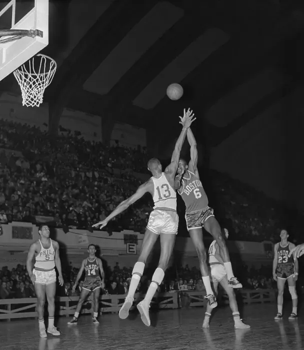 Framed Print : Wilt Chamberlain Blocking Shot
