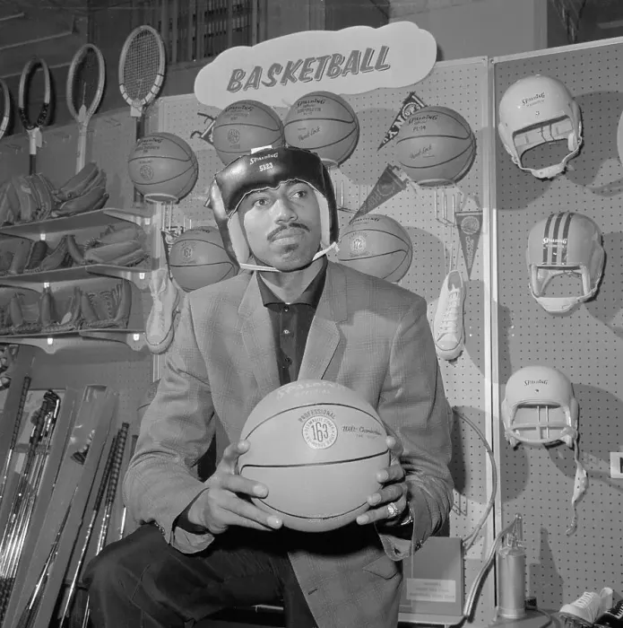 Framed Print : Wilt Chamberlain Holding a Basketball Framed Print : Wilt Chamberlain Holding a Basketball