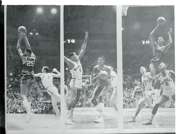Framed Print : Wilt Chamberlain Making a Basket