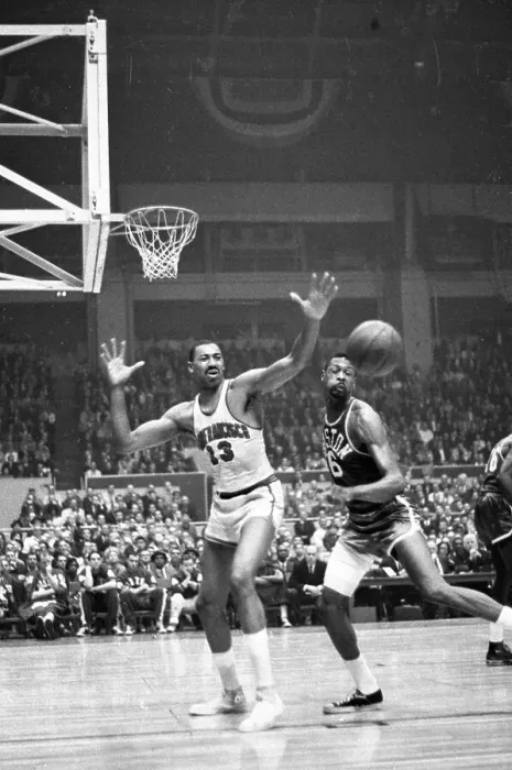Framed Print : Wilt Chamberlain and Bill Russell Framed Print : Wilt Chamberlain and Bill Russell