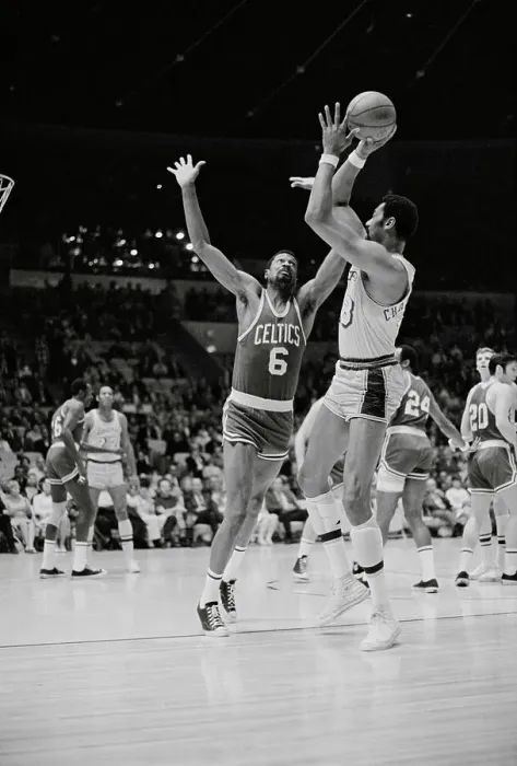 Framed Print : Wilt Chamberlain and Bill Russell Playing Basketball Framed Print : Wilt Chamberlain and Bill Russell Playing Basketball