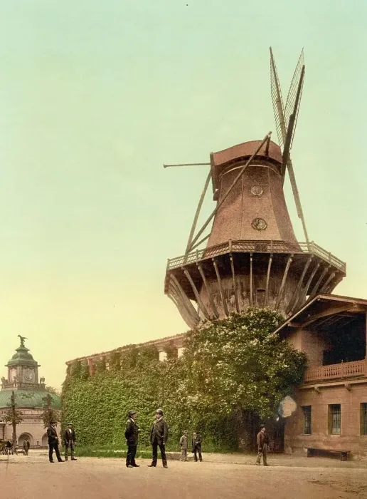 Framed Print : Windmill in Potsdam, Brandenburg, Germany, Historic, digitally restored reproduction of a photochrome print from the 1890s Framed Print : Windmill in Potsdam, Brandenburg, Germany, Historic, digitally restored reproduction of a photochrome print from the 1890s
