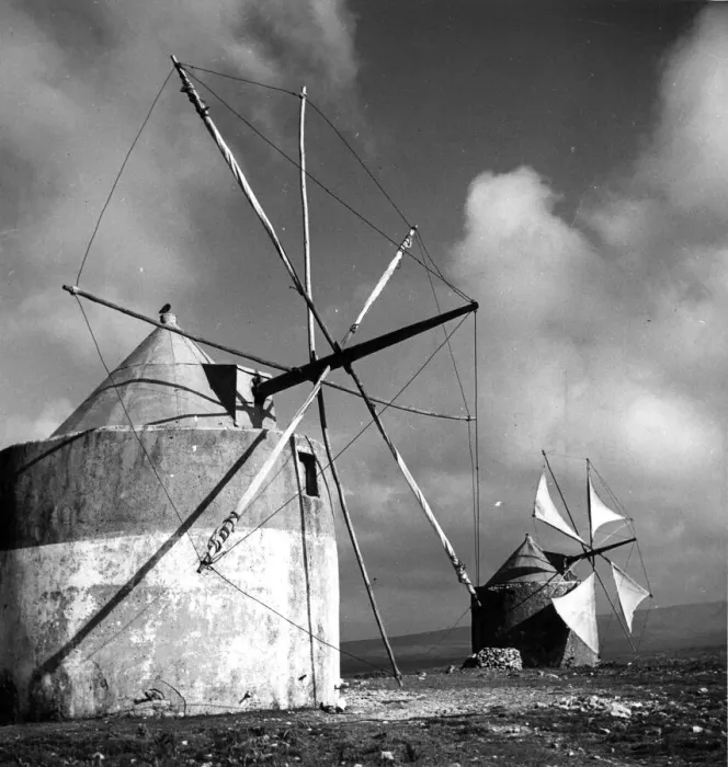 Framed Print : Windmills. circa 1950: Windmills on the hills above the Portuguese town of Tomar Framed Print : Windmills. circa 1950: Windmills on the hills above the Portuguese town of Tomar