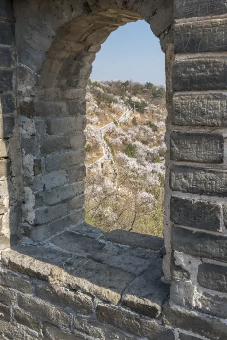 Framed Print : A window cut out over the Great Wall of China Framed Print : A window cut out over the Great Wall of China