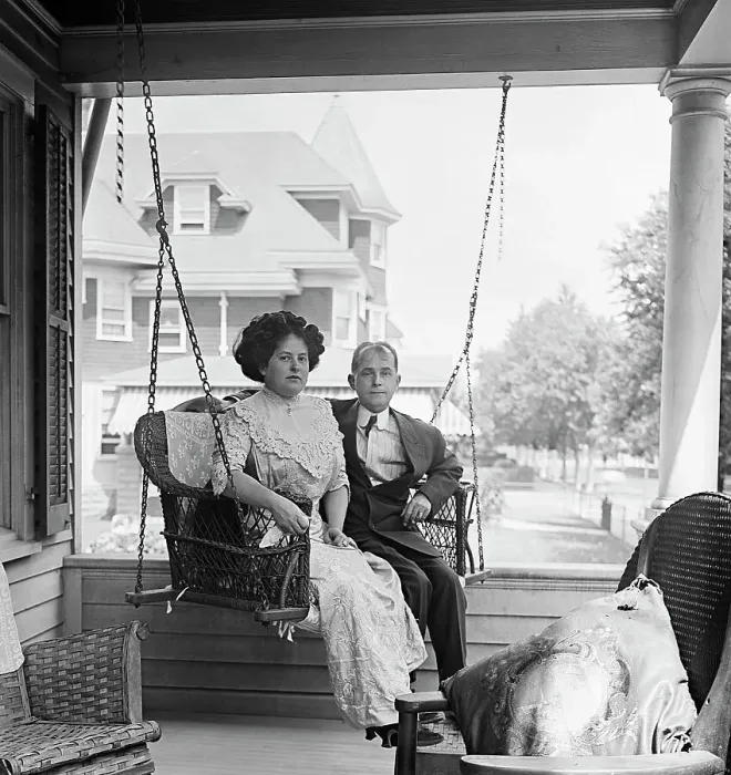 Framed Print : Windsor McCay And Wife On Porch Swing Framed Print : Windsor McCay And Wife On Porch Swing