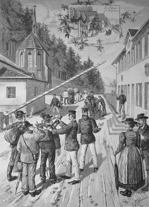 Framed Print : Wine counterfeiter disguised as excursionist caught at the Bavarian border near Kufstein, Germany, Schuggler, Historic, digital reproduction of an original 19th-century original Framed Print : Wine counterfeiter disguised as excursionist caught at the Bavarian border near Kufstein, Germany, Schuggler, Historic, digital reproduction of an original 19th-century original