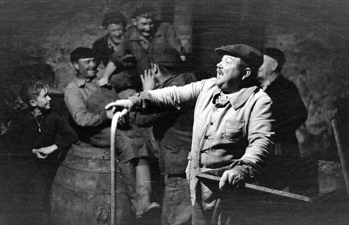 Framed Print : Wine Song. 18th December 1948: A peasant farmer rounds off his day with Framed Print : Wine Song. 18th December 1948: A peasant farmer rounds off his day with