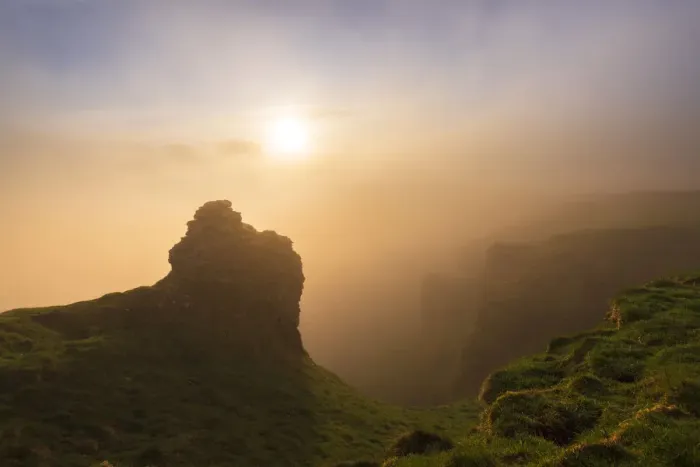 Framed Print : Winnats Pass rocks sunrise, English Peak District. UK Framed Print : Winnats Pass rocks sunrise, English Peak District. UK