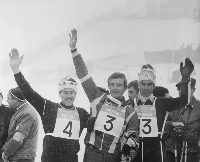 Framed Print : Winners of Men's Giant Slalom Race Framed Print : Winners of Men's Giant Slalom Race