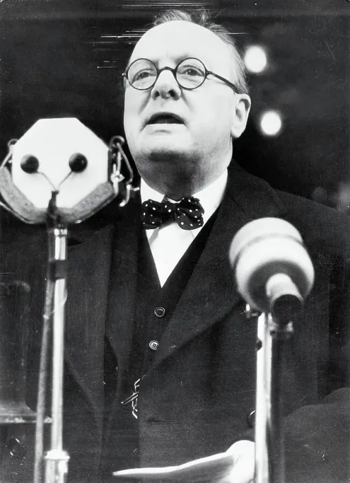Framed Print : Winston Churchill Addressing Crowds Framed Print : Winston Churchill Addressing Crowds